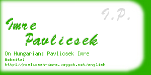 imre pavlicsek business card